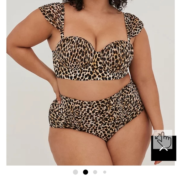 torrid Other - Torrid HIGH WAISTED RUCHED SWIM BRIEF - CHEETAH Size 1x  14/16. New with tags